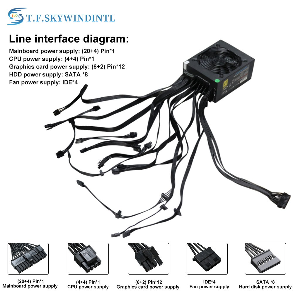 Tam modüllü ATX PC güç kaynağı - 2000W Atx Mining Power Supply incelemesi ve fiyatı